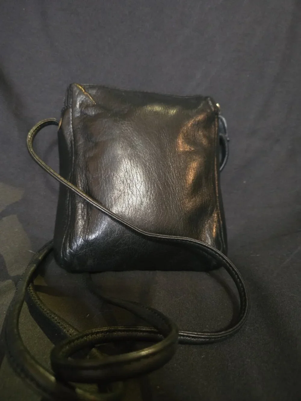 Nine West Genuine Leather Black Crossbody Bag | Dual Zip | Soft Buttery Leather - Picture 3 of 8